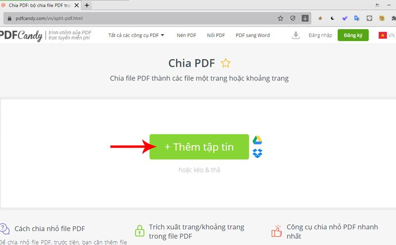 Tải file lên PDF Candy