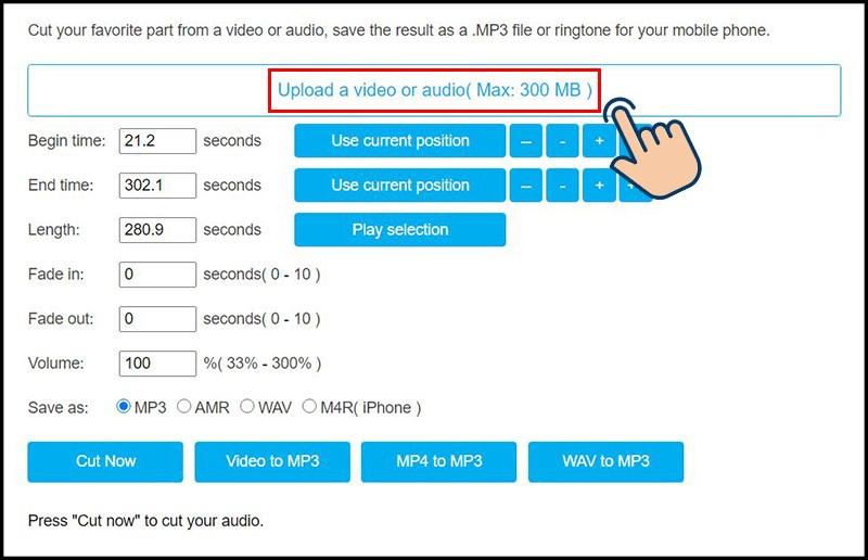 Tải file nhạc lên MP3 Cutter and Ringtone Maker