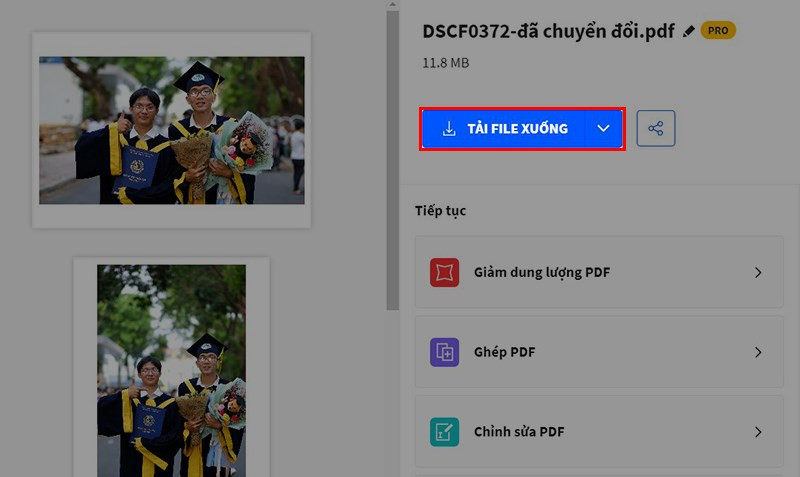 Tải file PDF đã gộp