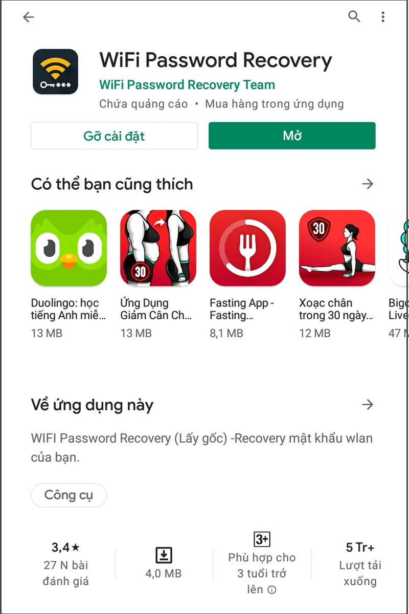 Tải ứng dụng WiFi Password Recovery
