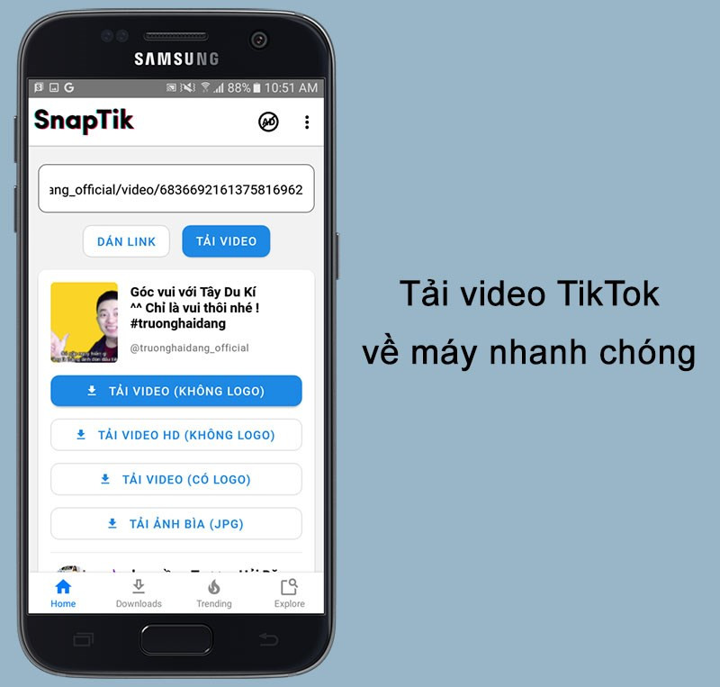 Tải video TikTok nhanh chóng