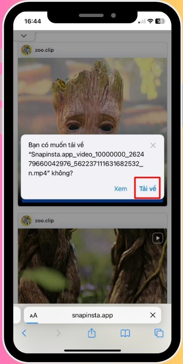 Tải video từ snapinsta về iPhone