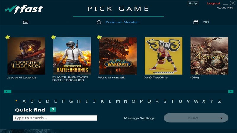Tải Wtfast - Phần mềm tăng tốc độ chơi game, tối ưu đường truyền cho Windows
