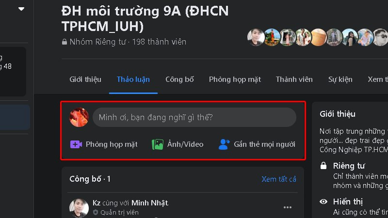 Tạo bài viết trong nhóm Facebook