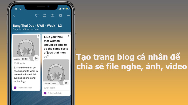 Tạo blog cá nhân để chia sẻ tập tin, file nghe, ảnh, video,...