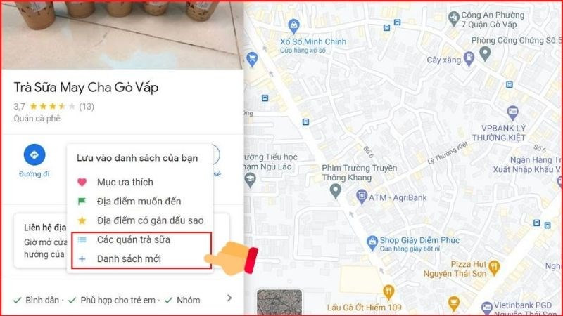 Tạo danh sách địa điểm trên Google Maps máy tính