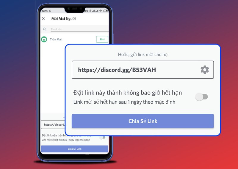 Tạo link chia sẻ nhóm cá nhân trên Discord