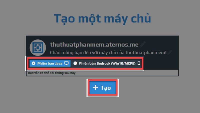 Tạo server Minercaft bước 4