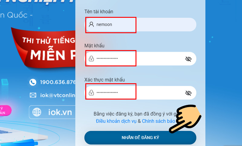 Tạo tài khoản IOE