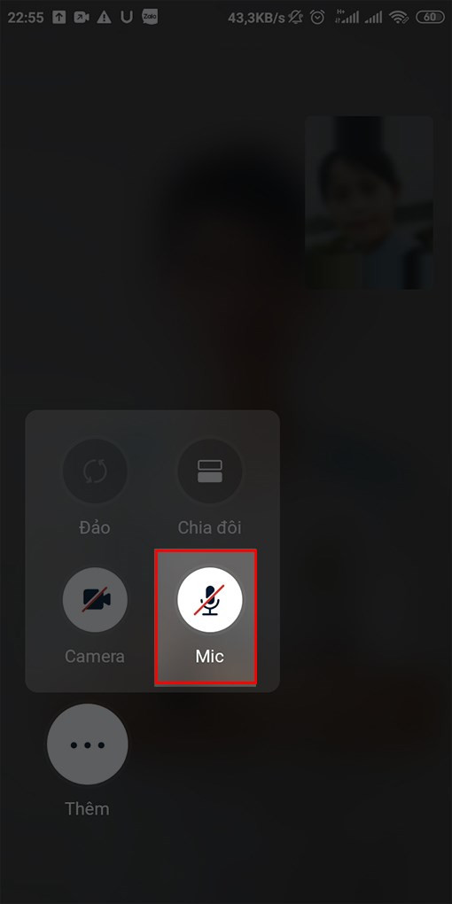 Tắt âm thanh khi video call Zalo phía bên bạn