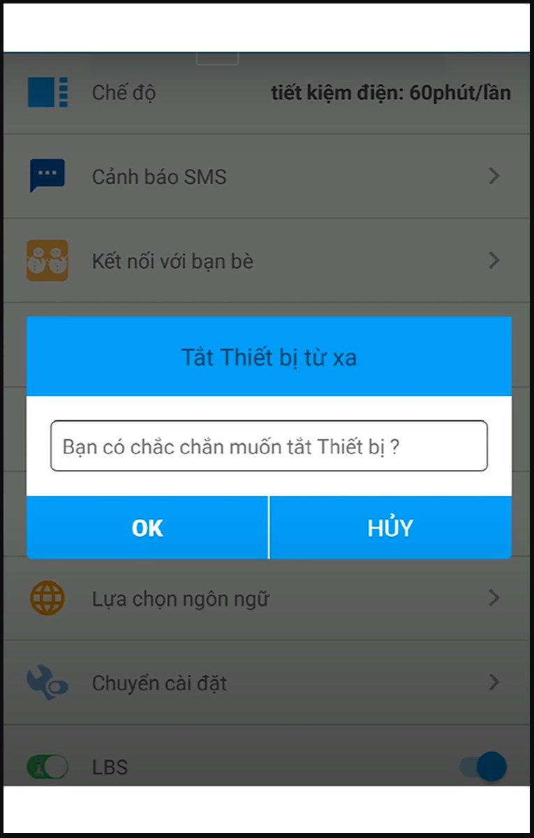 Tắt đồng hồ từ xa