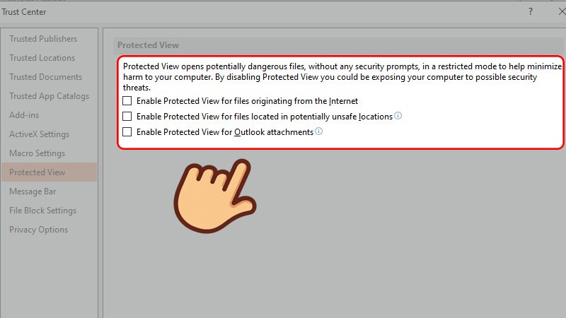 Tắt Protected View trong PowerPoint