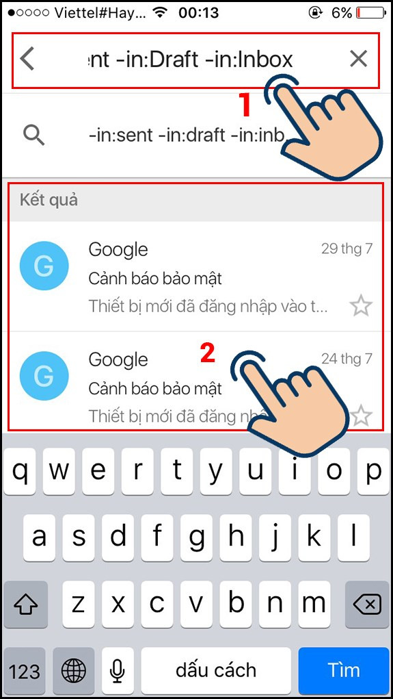 Thanh tìm kiếm nâng cao Gmail