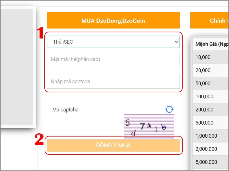 Thanh toán bằng Thẻ iSEC