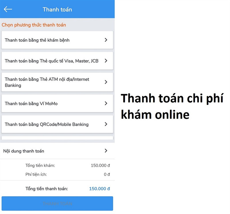 Thanh toán chi phí khám online