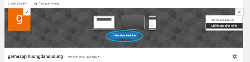 Thêm ảnh bìa kênh YouTube