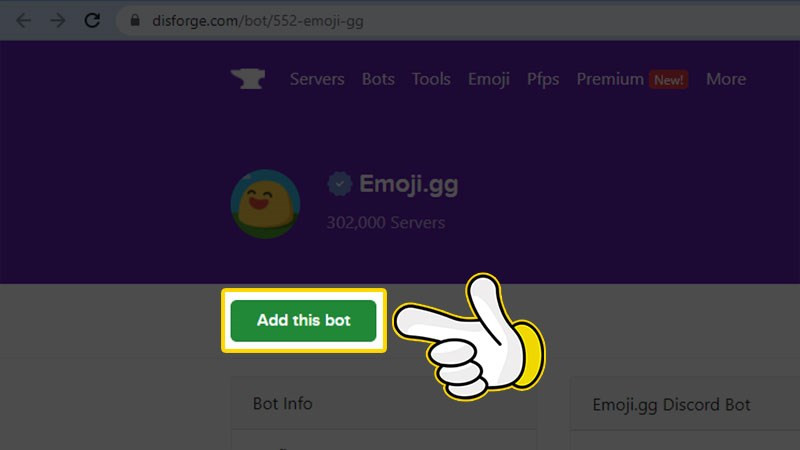 Thêm emoji bằng bot