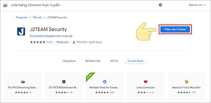 Thêm J2TEAM Security vào Chrome