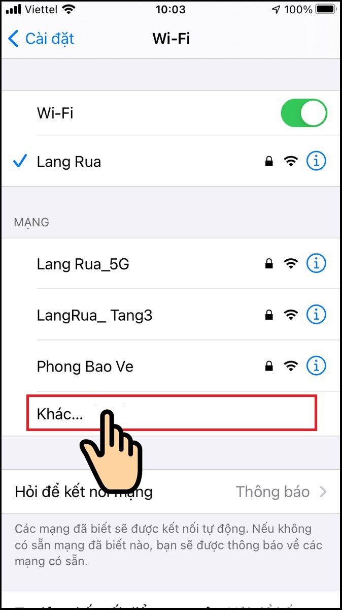 Thêm mạng wifi