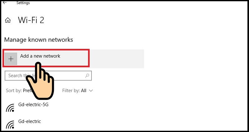 Thêm mạng wifi mới
