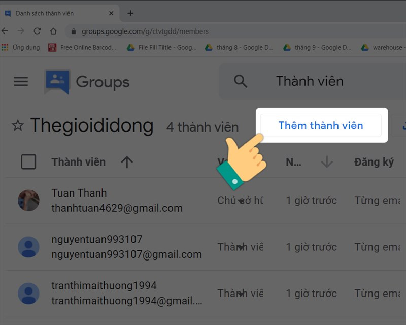 Thêm thành viên chi tiết