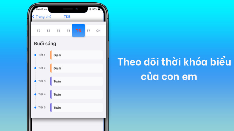 Theo d&otilde;i thời kh&oacute;a biểu của con em