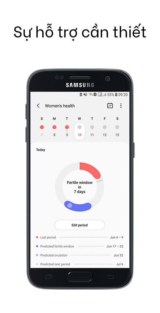 Theo dõi chu kỳ kinh nguyệt với Samsung Health