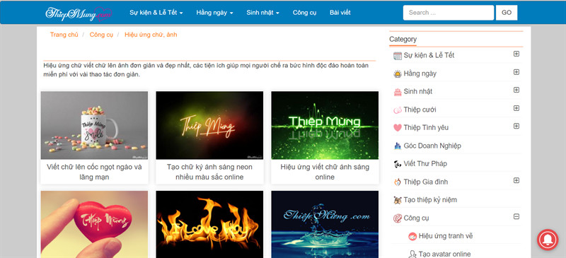 thiepmung.com - Tạo chữ nghệ thuật và thiết kế thiệp