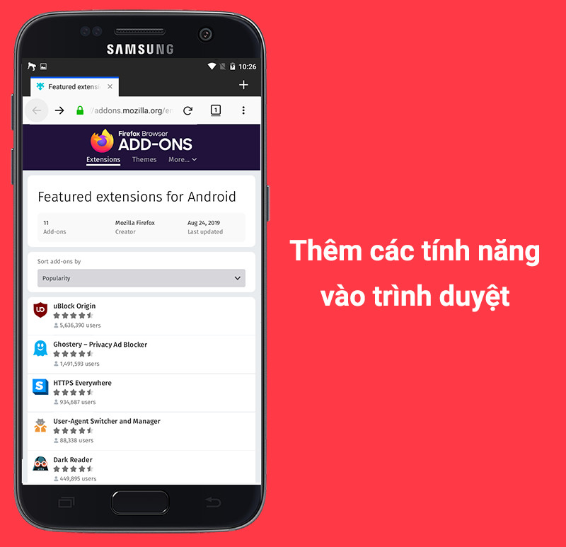 Th&ecirc;m c&aacute;c t&iacute;nh năng bạn th&iacute;ch v&agrave;o tr&igrave;nh duyệt firefox&nbsp;