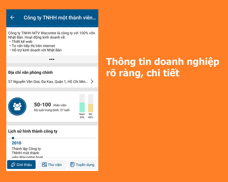 Th&ocirc;ng tin doanh nghiệp r&otilde; r&agrave;ng, chi tiết