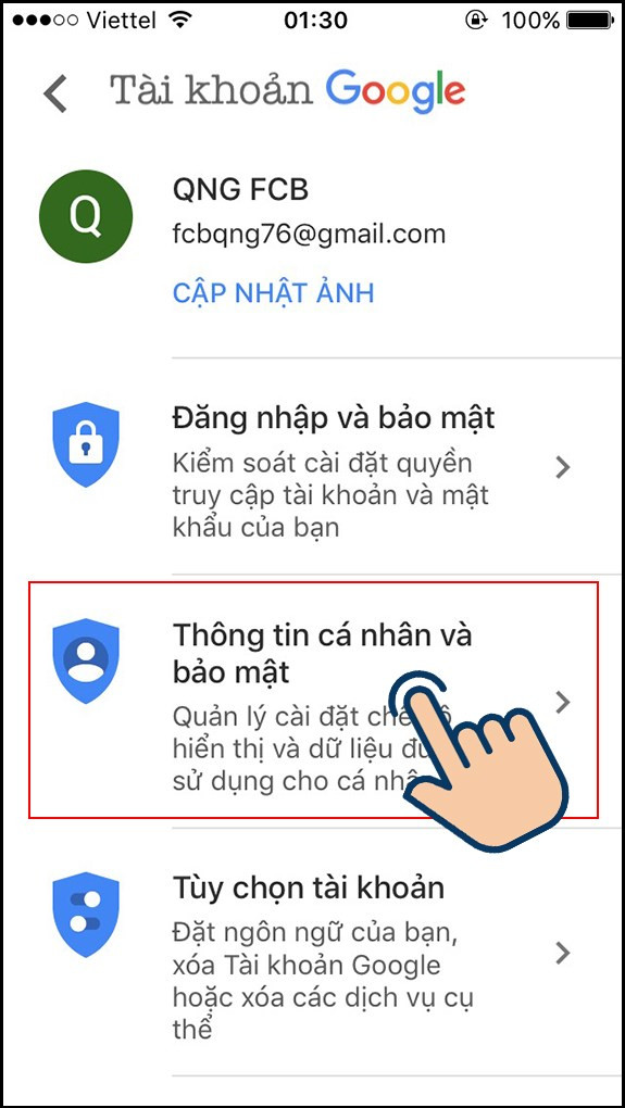 Thông tin cá nhân Google