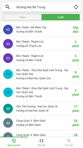 Thông tin chi tiết tuyến xe buýt