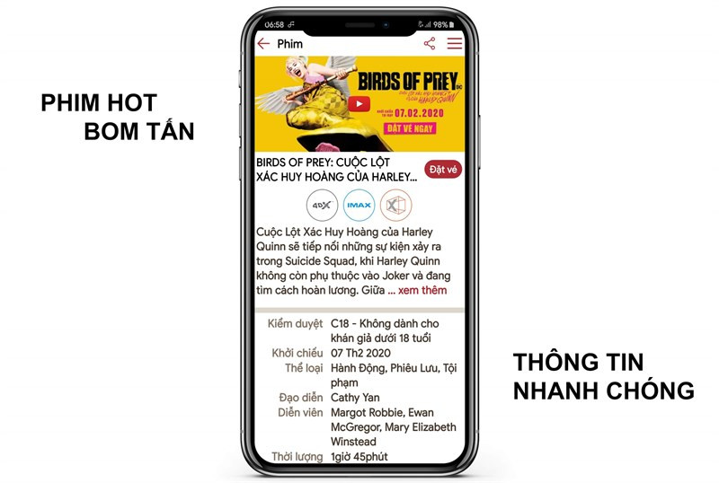 Thông tin chi tiết về phim trên ứng dụng CGV Cinemas