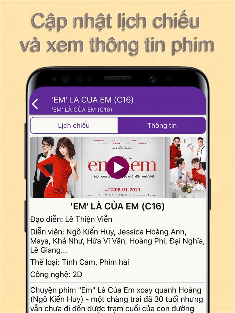 Thông tin phim trên Cinestar