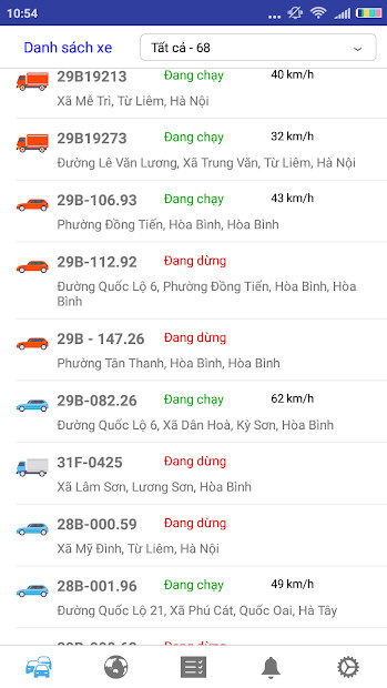 Thông tin xe VNET GPS