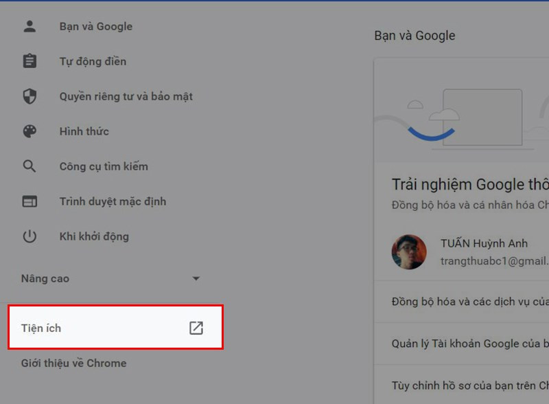 Tiện ích mở rộng Chrome