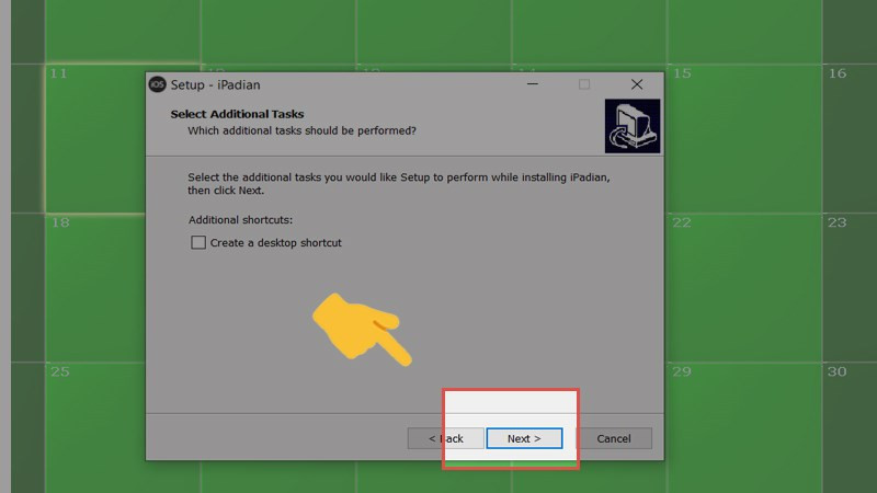 Tiếp tục chọn Next trong quá trình cài đặt iPadian