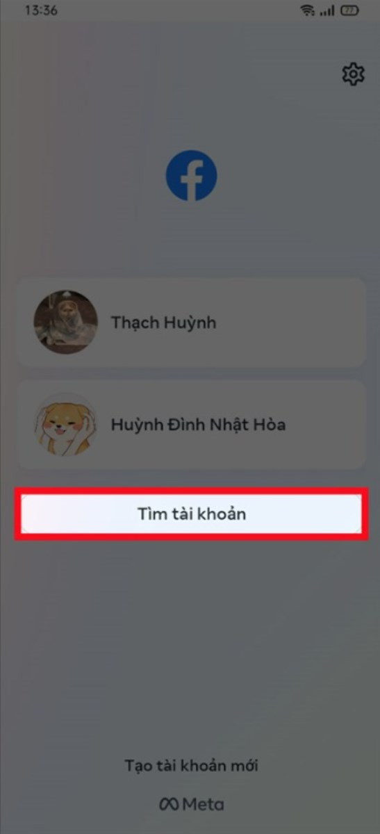 Tiếp tục đăng nhập vào tài khoản Facebook khác