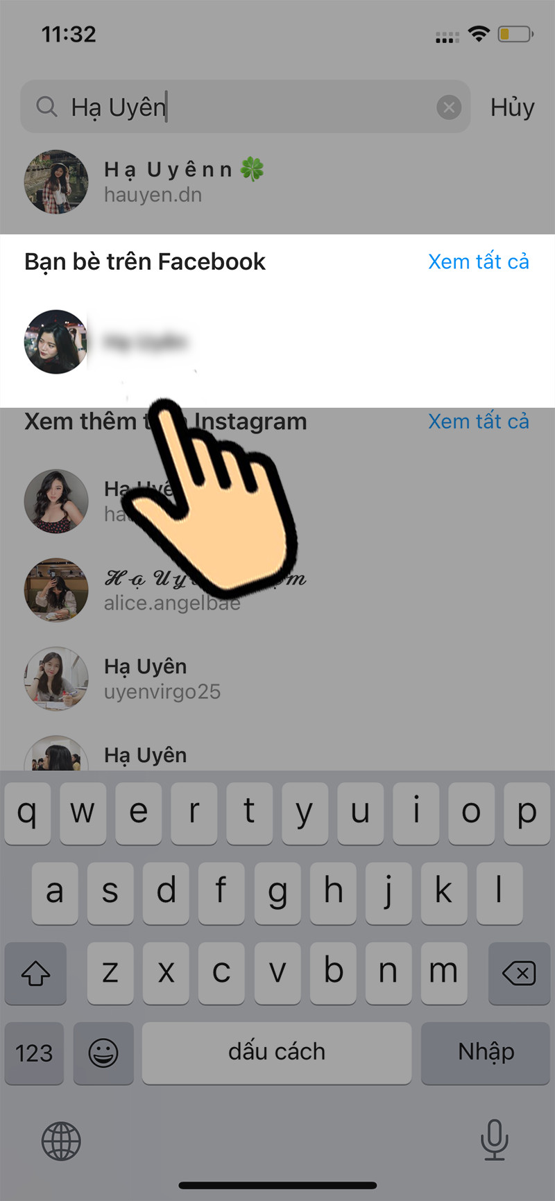 Tìm kiếm bạn bè trên Facebook