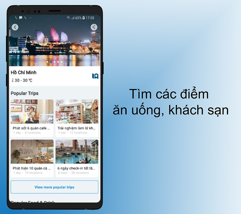 Tìm kiếm địa điểm ăn uống, khách sạn với MeTrip