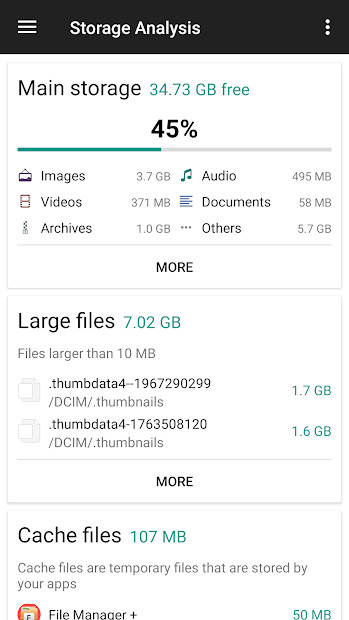 Tìm kiếm file trong File Manager+