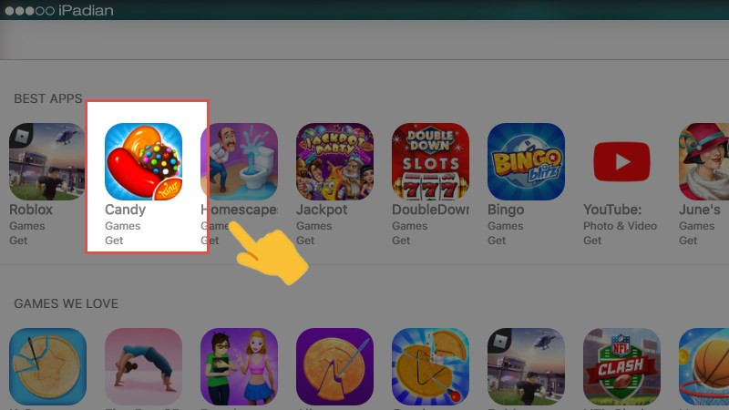 Tìm kiếm game trên App Store của iPadian