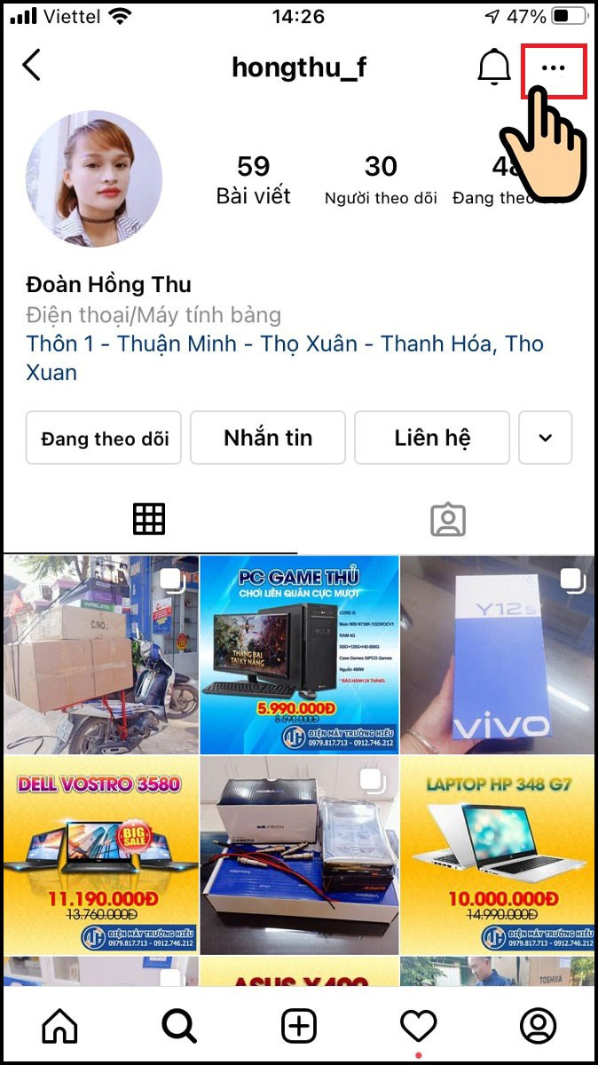 Tìm kiếm người dùng trên Instagram