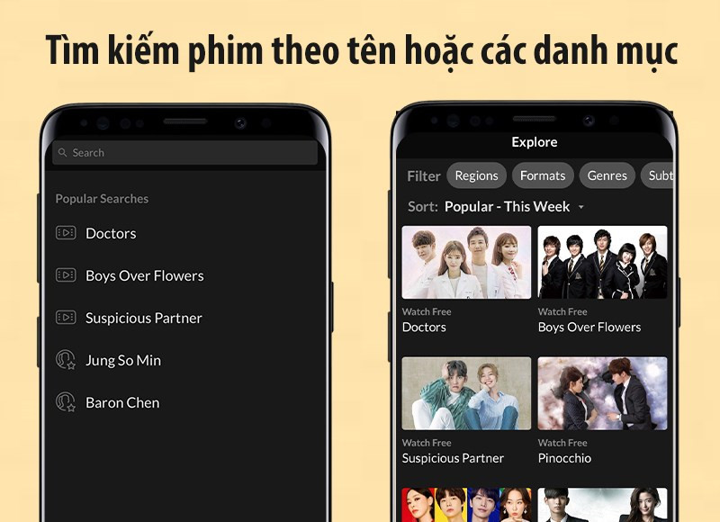 Tìm kiếm phim nhanh chóng trên Viki