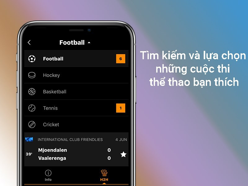 Tìm kiếm trận đấu trên LiveScore