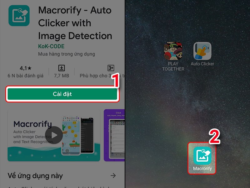 Tìm kiếm và cài đặt ứng dụng Macrorify