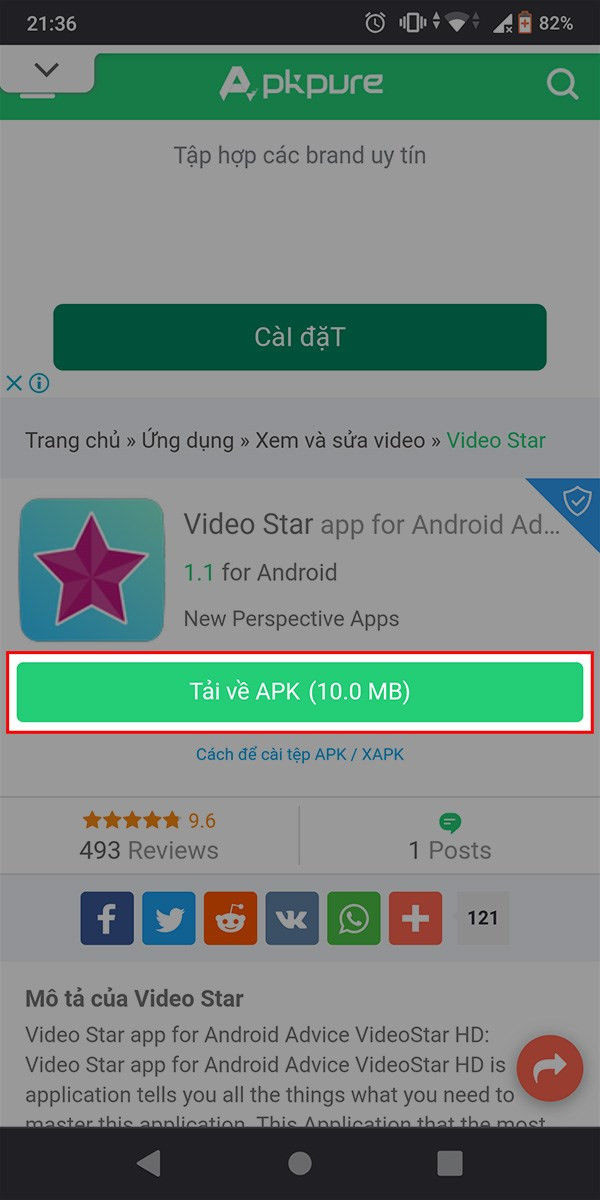 Tìm kiếm và tải Video Star APK