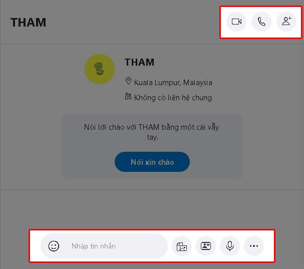 Tính năng nhắn tin và các tùy chọn khác trên Skype Web