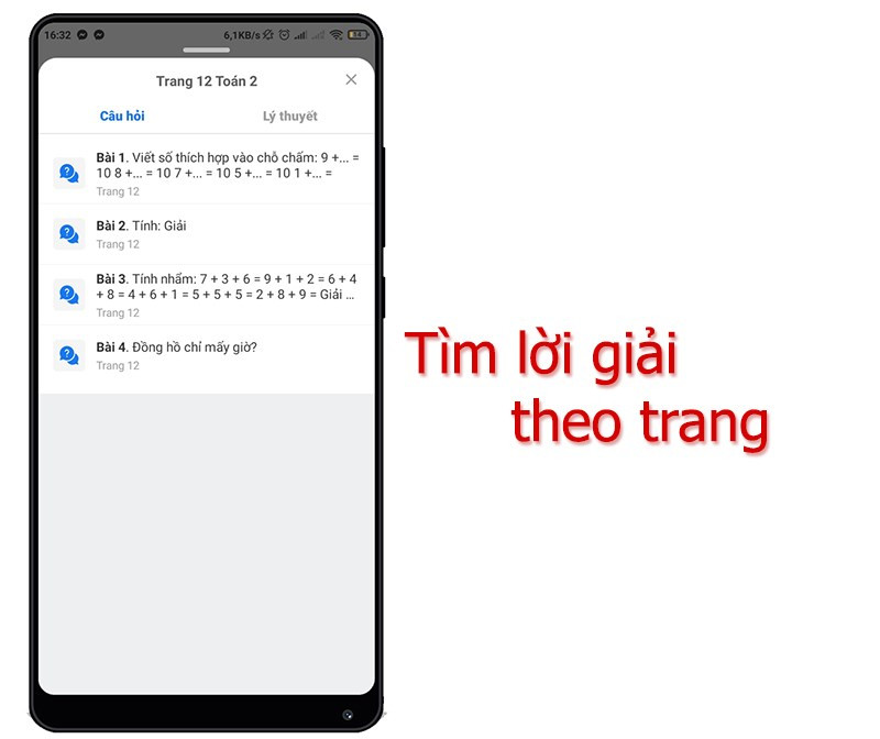 T&igrave;m b&agrave;i giải theo trang SGK