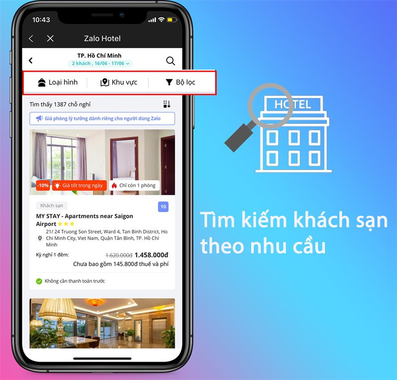 t&igrave;m kiếm kh&aacute;ch sạn tr&ecirc;n Zalo